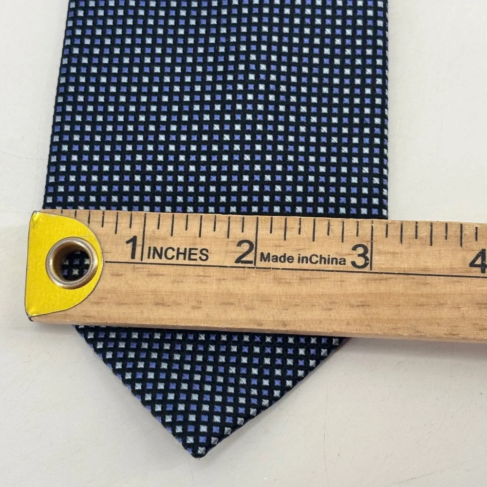 Jos. A. Bank Necktie Mens OS Blue Geometric Diamond Silk Signature Collection